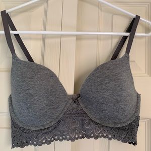 Aerie Gray Lace Bra 36C